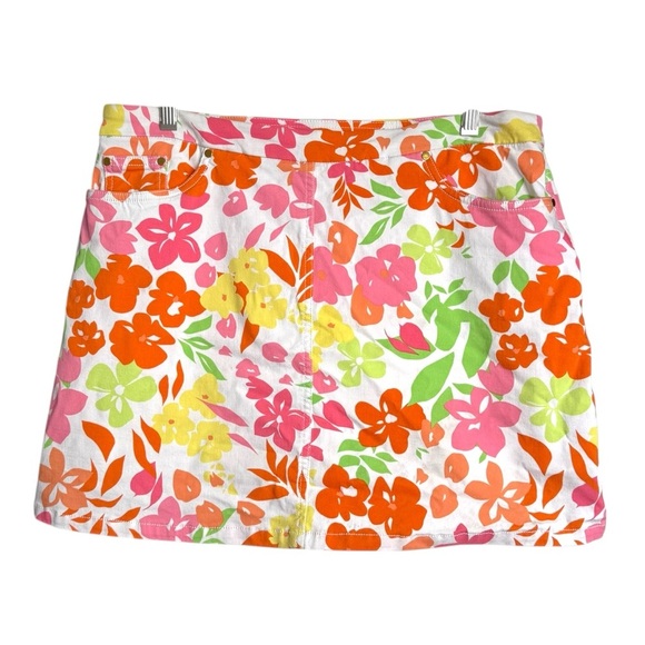 Hearts of Palm Lot of 2 Tropical Print Stretch Mini Skirts Skort Women’s 14P - Picture 2 of 10
